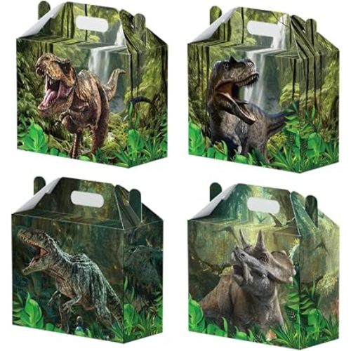 Lot de 16 boîtes cadeaux en papier sur le thème des dinosaures pour fête d'anniversaire sur le thème des dinosaures (boîtes à dinosaures)