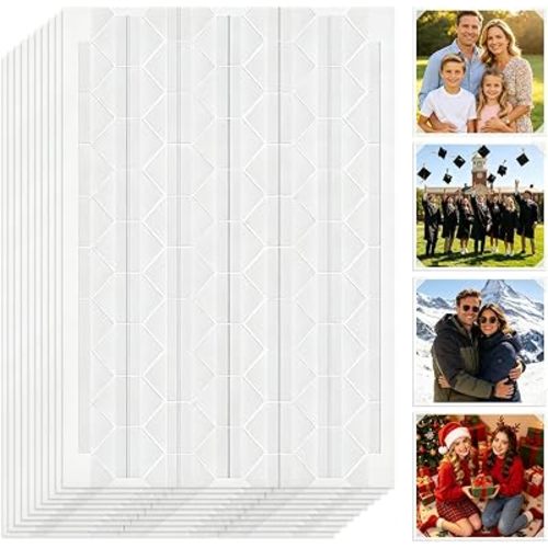 1020 PCS Photo Corners Self Adhesive, Clear Photo Corners for Scrapbooking, 10 Sheets Photo Corner Stickers for Photo Albums, Journals, Memory Books & DIY Crafts