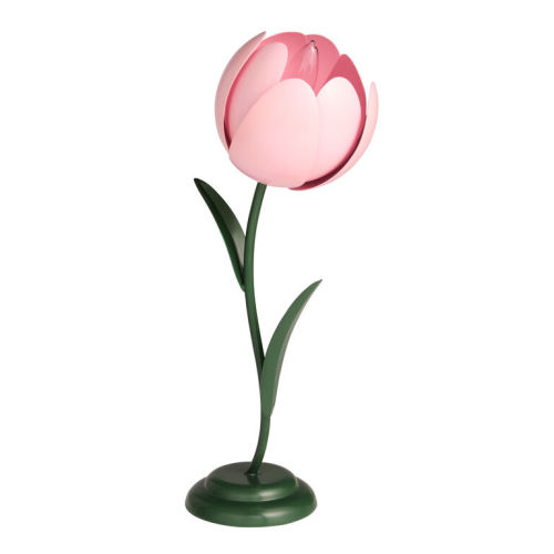 Pink Metal Tulip Figural Table Lamp