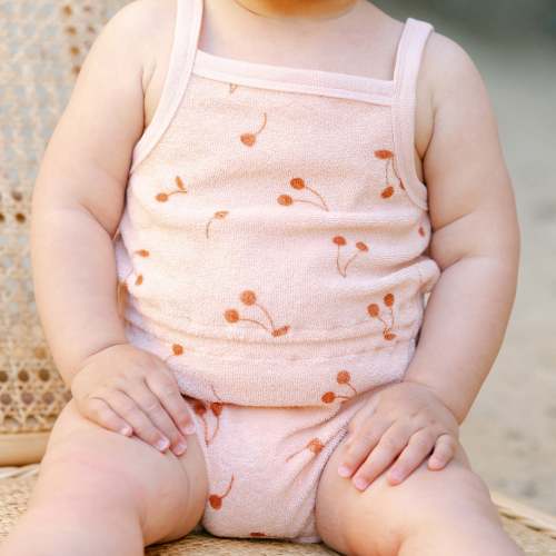 Terry Cinch Romper | Cherries