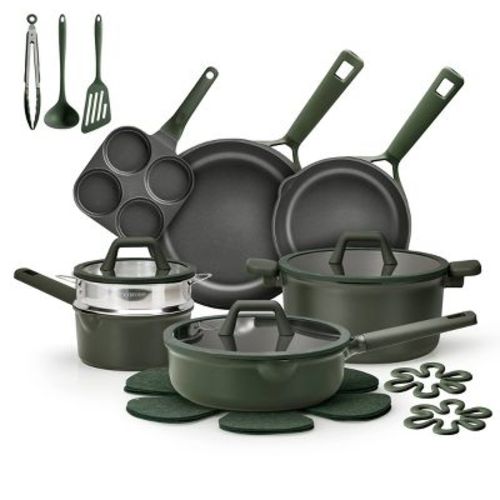Carote 21pc Nonstick Cookware Set Dark Green
