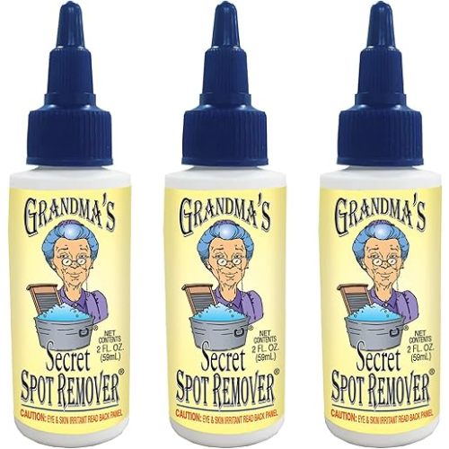 Grandma's Secret Spot Remover - Chlorine, Bleach, and Toxin-Free Stain Remover - Stain Remover for Clothes - Fabric Stain Remover Removes Oil, Paint, Blood and Pet Stains -3 Pack of 2 Ounce