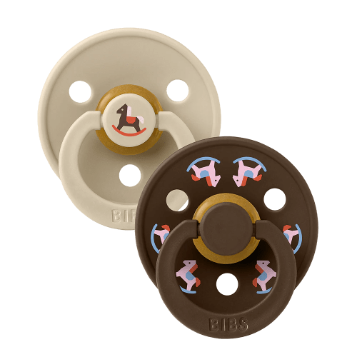 BIBS Holiday Horse Pacifiers 2 Pack | Vanilla/Mocha | Latex – Bibsworld store US