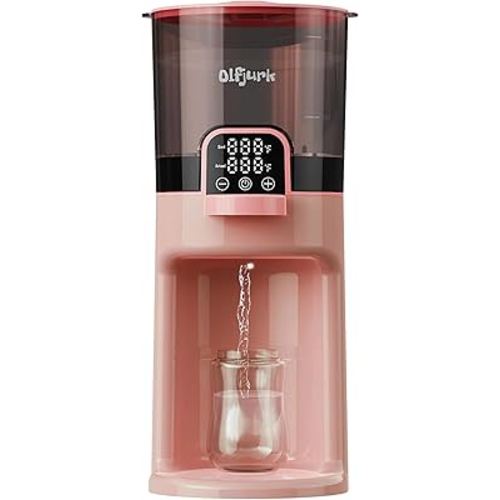Instant Baby Bottle Warmer,Warm Water Dispenser for Making Formula Bottle Instantly,Detachable Container Easy Cleaning,24/7 Keep Warm, Adjustable Temperature(Pink,110V Only)