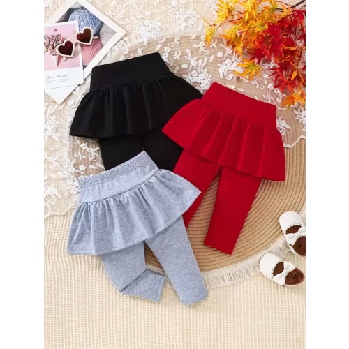 girls baby 3pcs set skirt hem solid color comfortable - Temu Canada