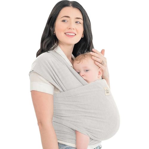 KeaBabies Baby Wrap Carrier - All in 1 Original Baby Carrier Newborn to Toddler Sling, Easy to Wear, Hands Free Bonding, Lightweight, Breathable Infant Wraps (Rhino Gray)
