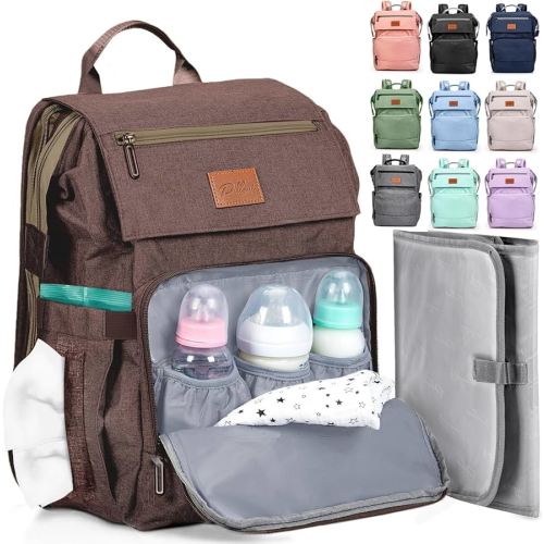 PILLANI Baby Diaper Bag Backpack - Large Bag for Boys & Girls, Waterproof Diaper Backpack - Travel Diaper Bags w/Changing Pad, Baby Registry Search & Shower Gifts - Essentials Must Haves Newborn Stuff