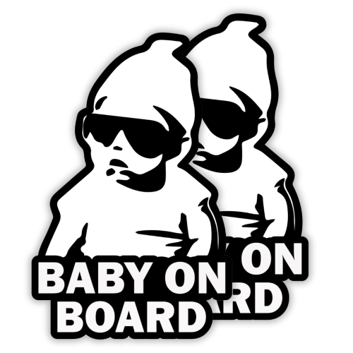 TOTOMO Baby on Board Sticker - Set of 2, Funny Cute Cool Safety Decal with Carlos
