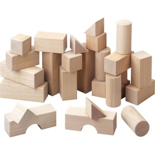 HABA Wooden Building Blocks 26 Piece Set: Open-Ended Stacking Toys, Toddler Blocks, and Wooden Toys Made in Germany for Creative Play and Learning
