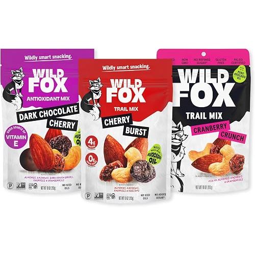 Wild Fox Variety Pack Trail Mix - Nut & Dried Fruit Mix, 3-Pack
