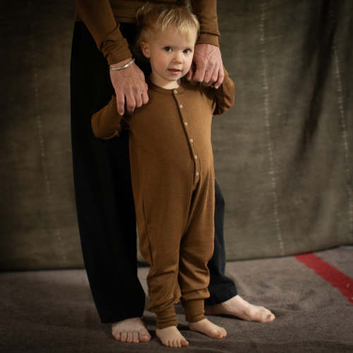 Serin Baby & Kids Pyjamas - Merino Wool & Silk - Almond - size 6-12m
