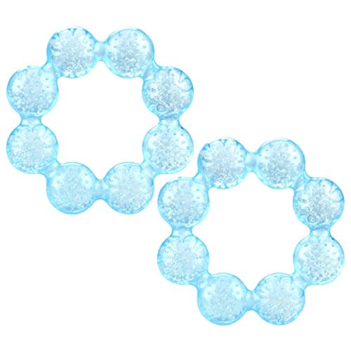 Nuby IcyBite Soother Ring Teether, 2 Count (Blue)