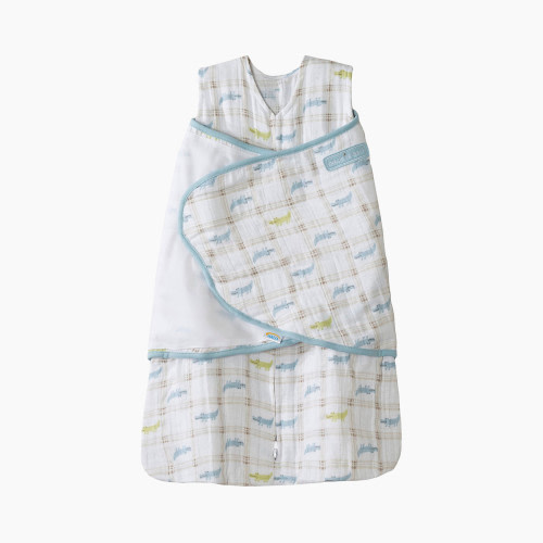 Halo SleepSack Swaddle (Cotton Muslin) - Alligator Plaid, Newborn