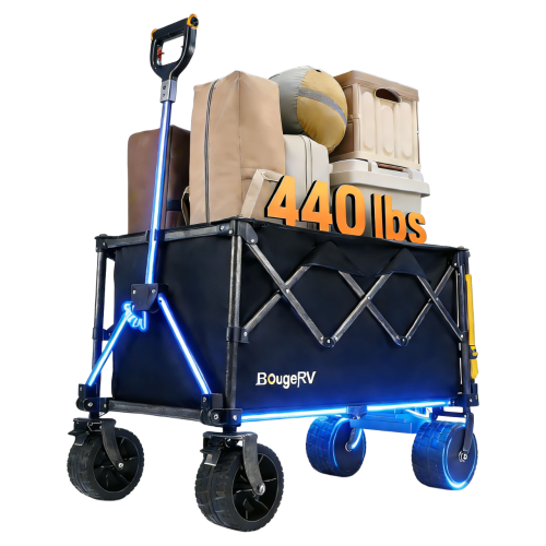 BougeRV Electric Foldable Utility Camping Wagon with Power Bank
