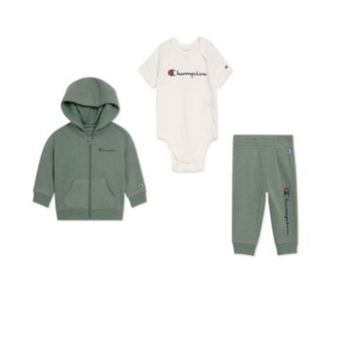 Baby Boys 3-Piece Short Sleeve Bodysuit, Hoodie and Joggers Set