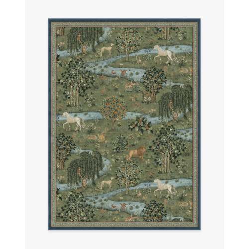 Morris & Co. Owl & Willow Green Rug | Ruggable