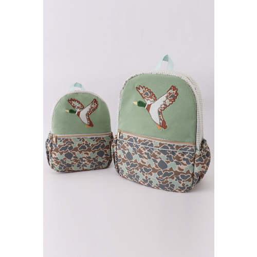 Camouflage duck applique backpack
