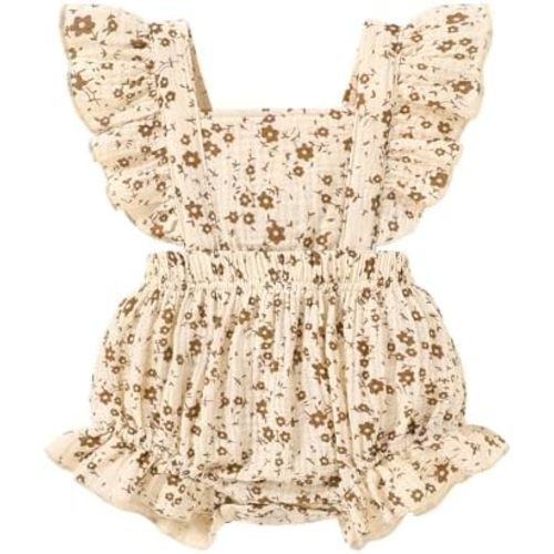 Happy Town Sleeveless Floral Romper Jumpsuit Bodysuit Newborn Baby Girl, Infant, Summer, One Piece, Cute, Clothes, Outfits