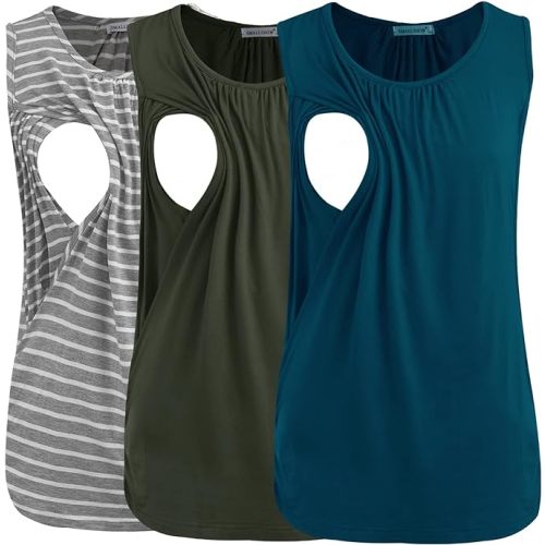 Women's Maternity Nursing Tank Tops 3-Pack- Medium
