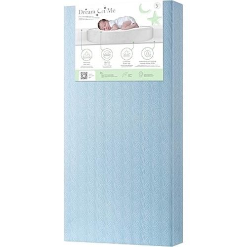 Dream On Me Little Lullaby 2-in-1 Crib Mattress, Dual-Sided for Infants & Toddlers, Waterproof Cover, GREENGUARD Gold Certified, Fits Full Size Crib & Toddler Bed, 52” x 28” x 5”