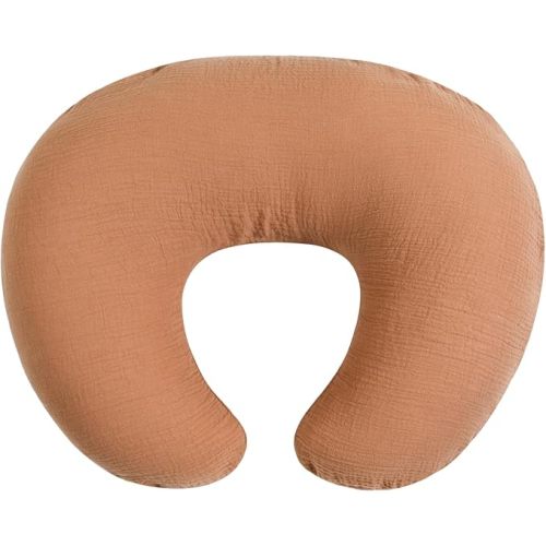 Meracorallo Muslin Nursing Pillow Cover, 100% Cotton Soft and Comfortable Floral Breastfeeding Pillow Slipcover Case for Baby Boys and Girls, Camel