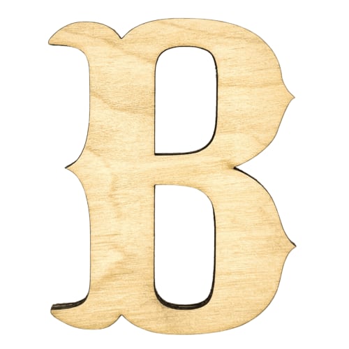 Krafty Supply 10" Tall Birch Plywood Letter B |1/4" Thick | Western Railroad | Wooden Letters | Craft Alphabet
