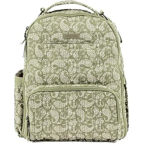 JuJuBe x Sazan Hendrix - New Classic Diaper Bag Backpack with Portable Changing Pad, Stroller Straps, Large Travel Backpack for carrying Baby Bottles, Wipes, Diapers, Pacifiers, Paisley Floral