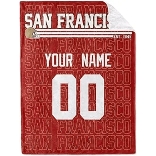 KREDE San Francisco Throw Blanket for Baby Boy Girl Custom Name and Number Gifts