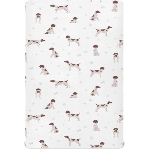 CHUROUSY German Shorthaired Pointer Crib Sheets for Boys Girl 28x52 Inch