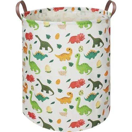HKEC 19.7" Dinosaur Laundry Basket,Dirty Clothes Laundry Hamper,Waterproof Foldable Toys Storage Bin,Room Decor, Gift Baskets, Baby Nursery Hamper(Cute Dinosaur)