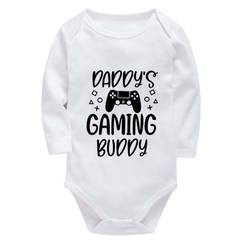 Daddy's Gaming Buddy Unisex Clothes Long Sleeve Baby Boy White Onesie White 0-3 Month Baby Boy Clothes