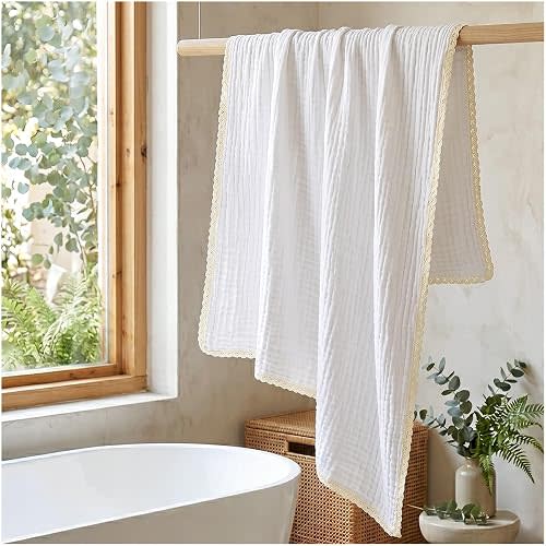Muslin Bath Towels - White