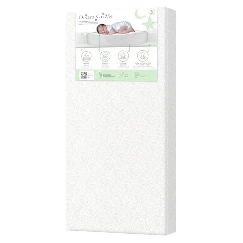Dream On Me 2 in 1 Serene Snooze Crib and Toddler Mattress in Paisley