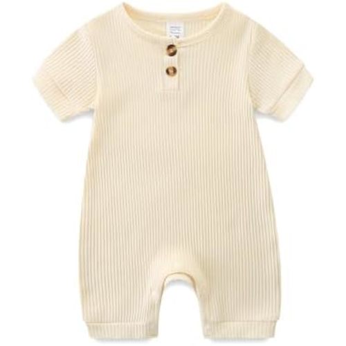 Unisex Newborn Baby Romper Ribbed Onesie Infant Long/Short Sleeve Jumpsuit
