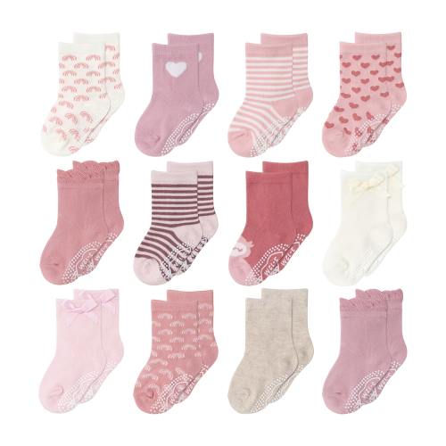 The Peanutshell Baby Girls 12 Pair Crew Socks, Color: Pink - JCPenney