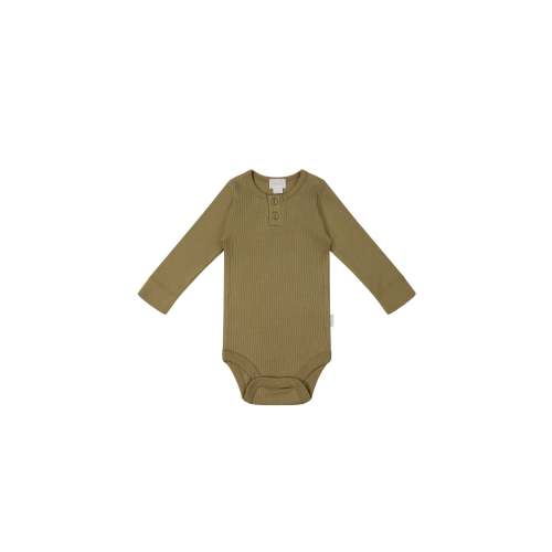 Organic Cotton Modal Long Sleeve Bodysuit - Buffalo