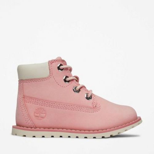 Timberland Toddler Pokey Pine 6-Inch Side-Zip Boot, Light Pink Nubuck, 4.5