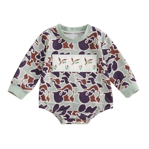 Infant Long Sleeve Bubble Romper Baby Boy Fall Winter Outfits Newborn Waffle Knit Embroidery Bodysuit Clothes