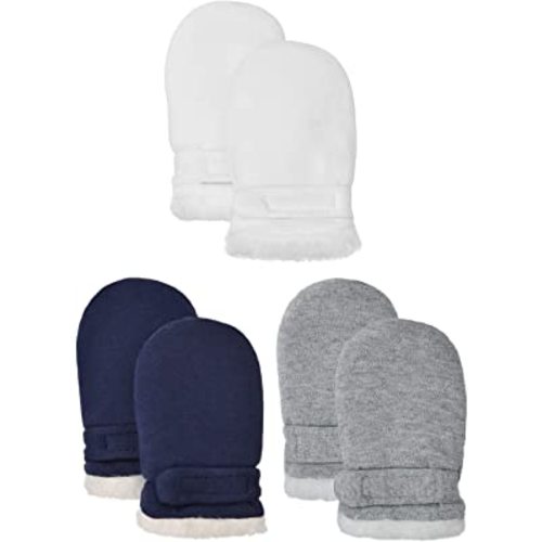 Baby Winter Mittens Newbron Adjustable Stay-On 0-12 Months Warm Gloves Sherpa Lined Fleece Infant Mittens Winter for Boy Girl