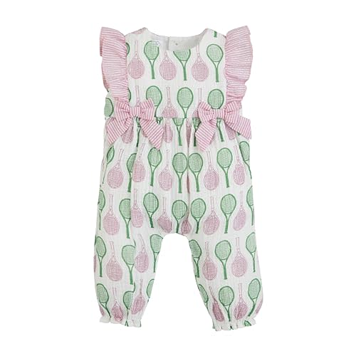 Mud Pie baby-girls Baby Girl Tennis Print Longall;