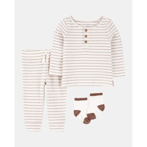 Baby 3-Piece Striped Tee & Pant Set - Ivory - Carter's | Carter's
