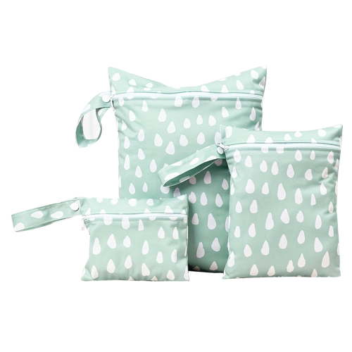 Happy Cherry Baby Wet Storage Bag Waterproof Washable Bags Travel Wet Bag Cloth Diapers Dry Bags with Zippered Handle 3 Set for Beach Pool Gym Swimsuits Yoga Swimwear