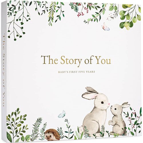 Keepsake Baby Memory Book for Baby Boy or Girl – Timeless Baby First 5 Year Baby Book – A Milestone Book to Record Every Event from Birth to Age 5 – Gender Neutral Baby Journal Scrapbook Photo Album
