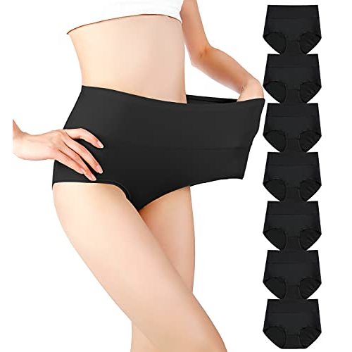 cauniss Cotton Panties High Waisted C Section Recovery Postpartum Soft Full Coverage Underwear for Women(7 Pack)