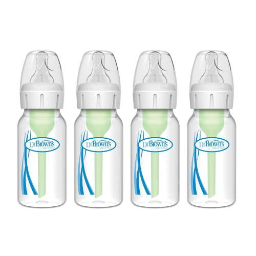 Dr. Brown's Natural Flow Anti-Colic Options+ Narrow Baby Bottles with Level 1 Slow Flow Nipples, 0m+, 4x4oz Bottles - Walmart.ca