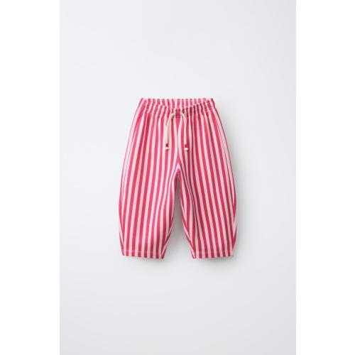 STRIPED BARREL PANTS - Strawberry | ZARA United States