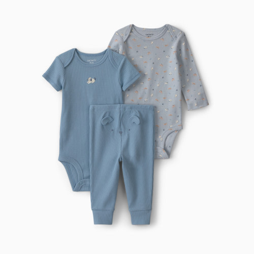 Carter's 3-Piece Bodysuit & Pant Gift Set - Blue/Gray Dog, 3M