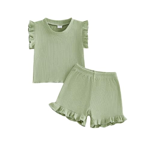 Twopumpkin Baby Girl Summer Clothes Toddler Shorts Set T-Shirt Tank Top and Shorts Two Piece 3 6 9 12 18 Month 2t 3t Outfit
