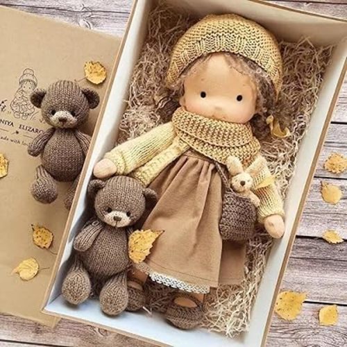 Waldorf Doll Handmade, Handmade Waldorf Doll, Vintage Crocheted Doll (#03)