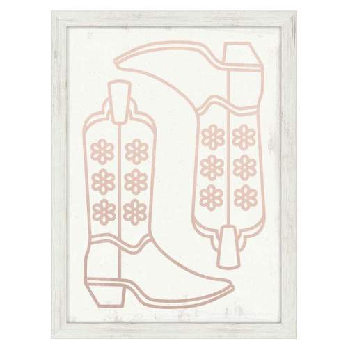Pink Cowgirl Boots Framed Wall Art | At Home